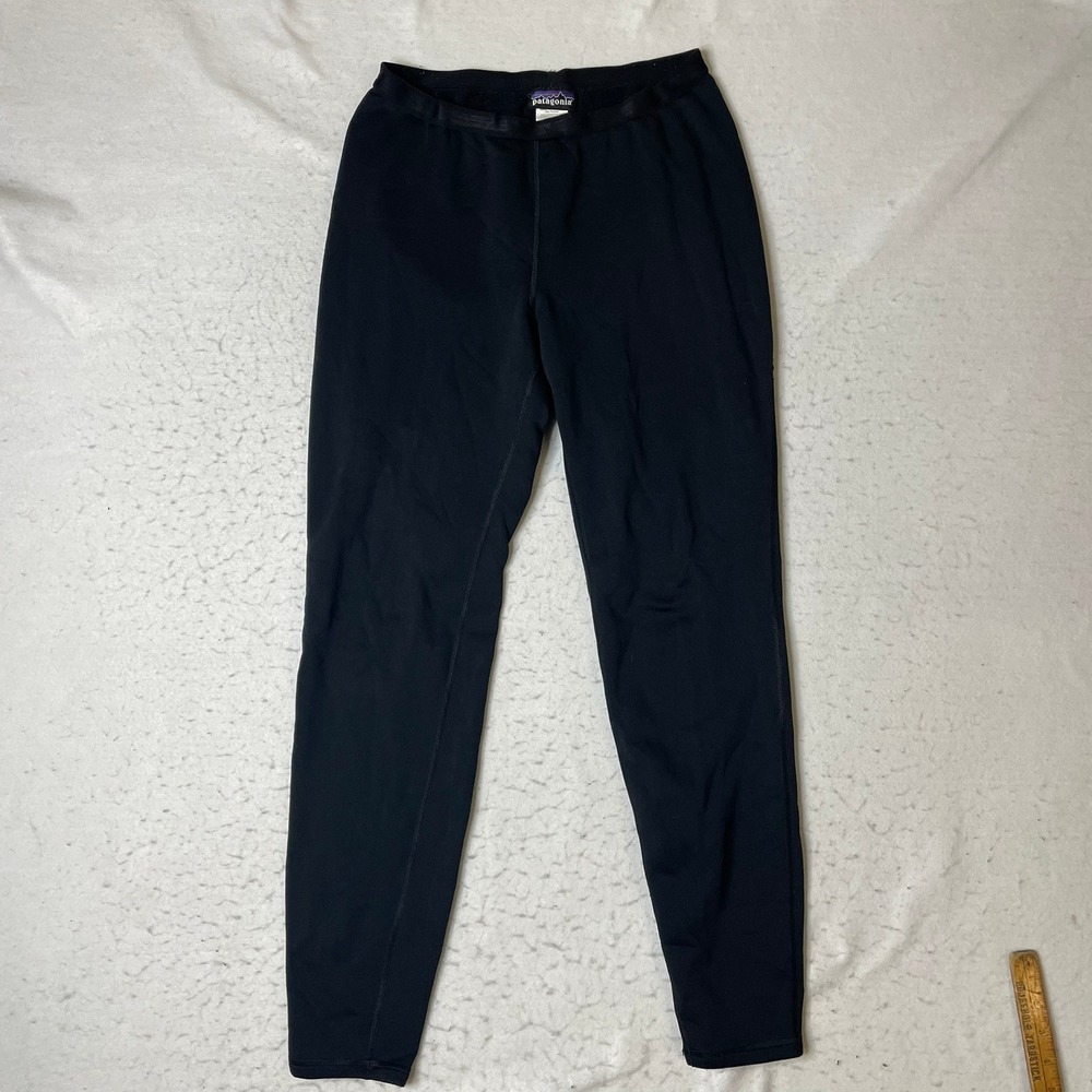 Patagonia Capilene Thermal Weight Leggings Womens Large Black Fleece Base‎ Layer